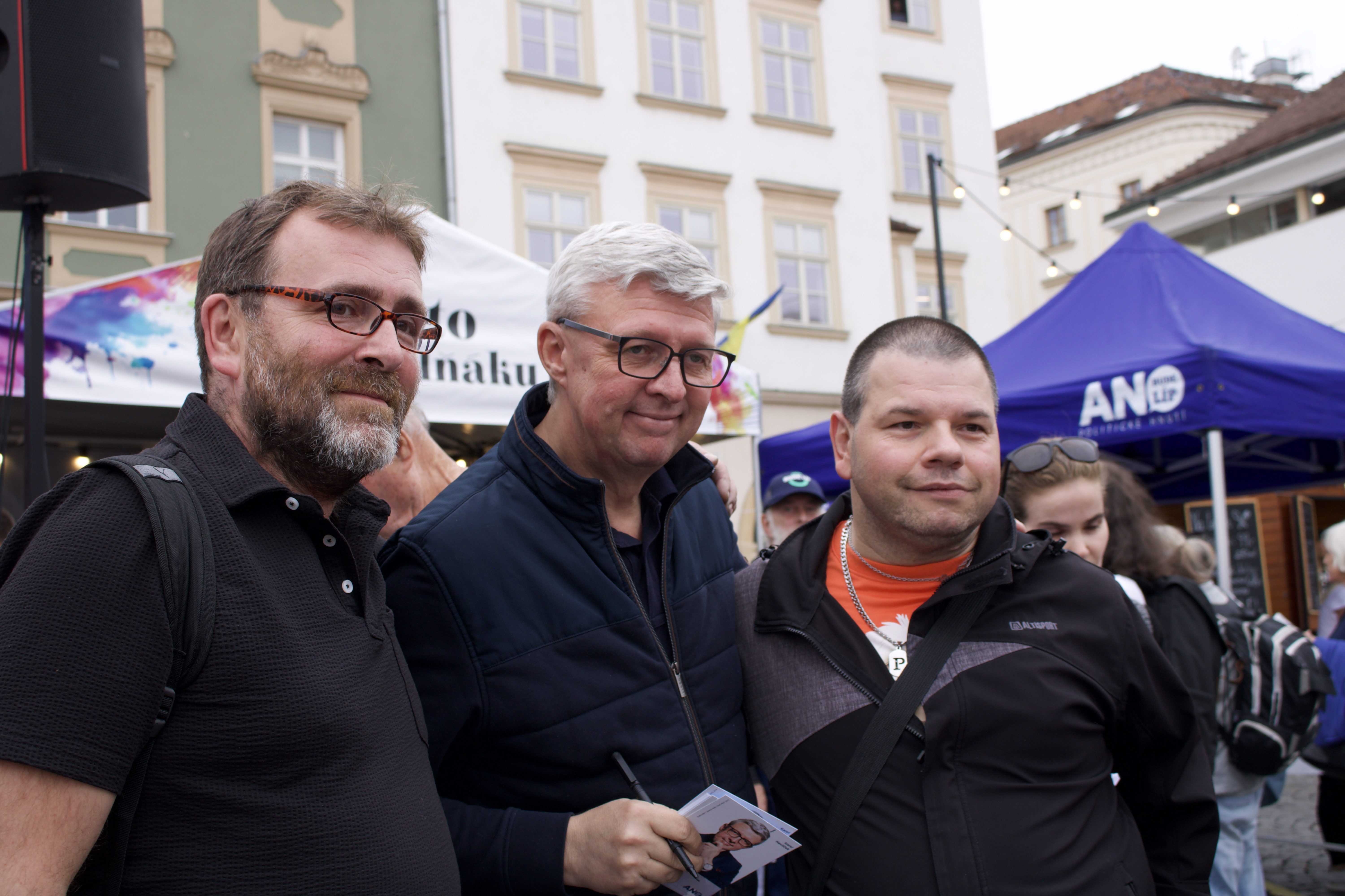 FOTO: Volby na obzoru. Do Brna ve stejný den zavítali Petr Fiala i Andrej Babiš