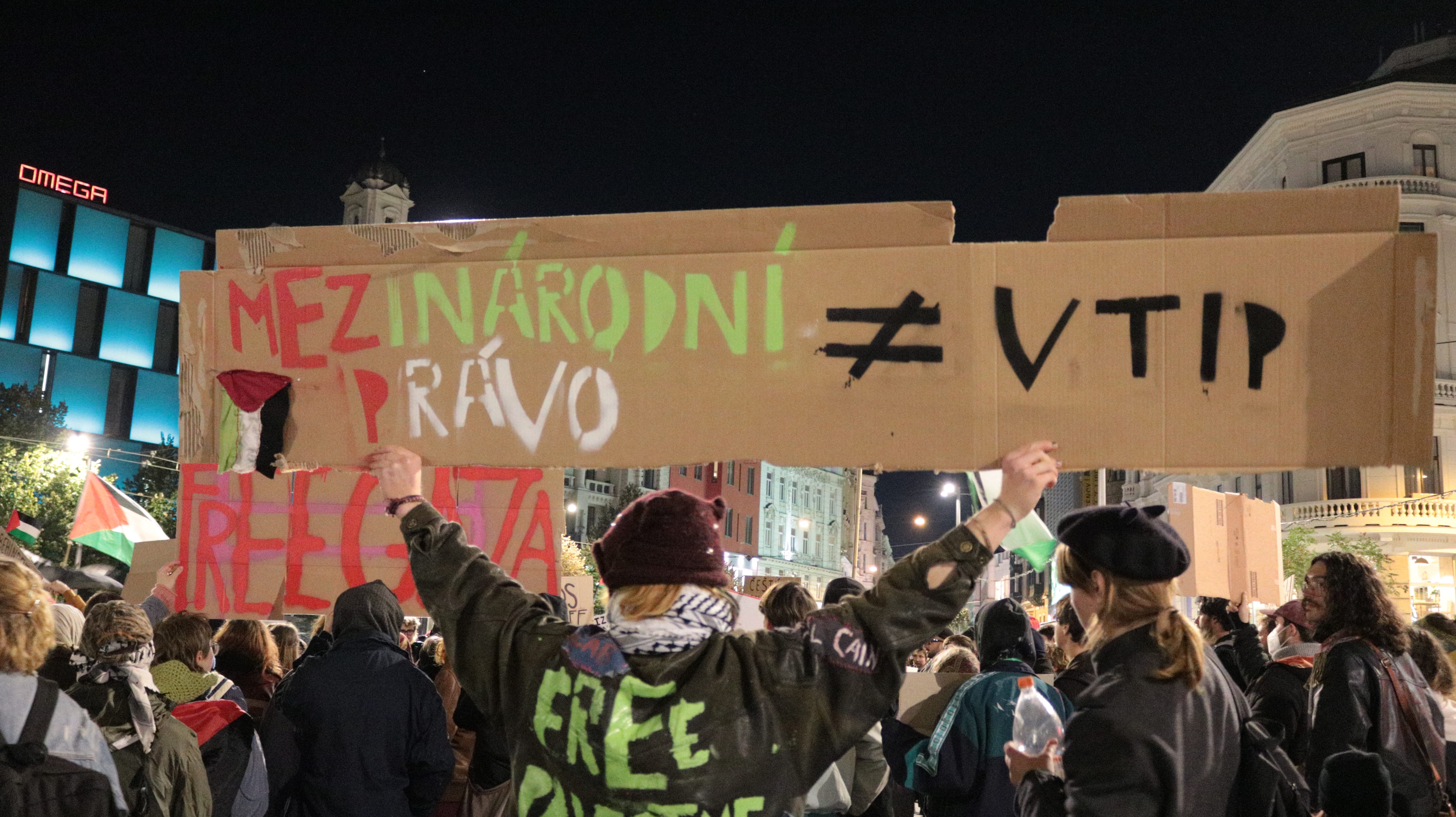 FOTO: Aktivisté protestovali na podporu Šárky, stala se nezvěstnou na cestě do Gazy