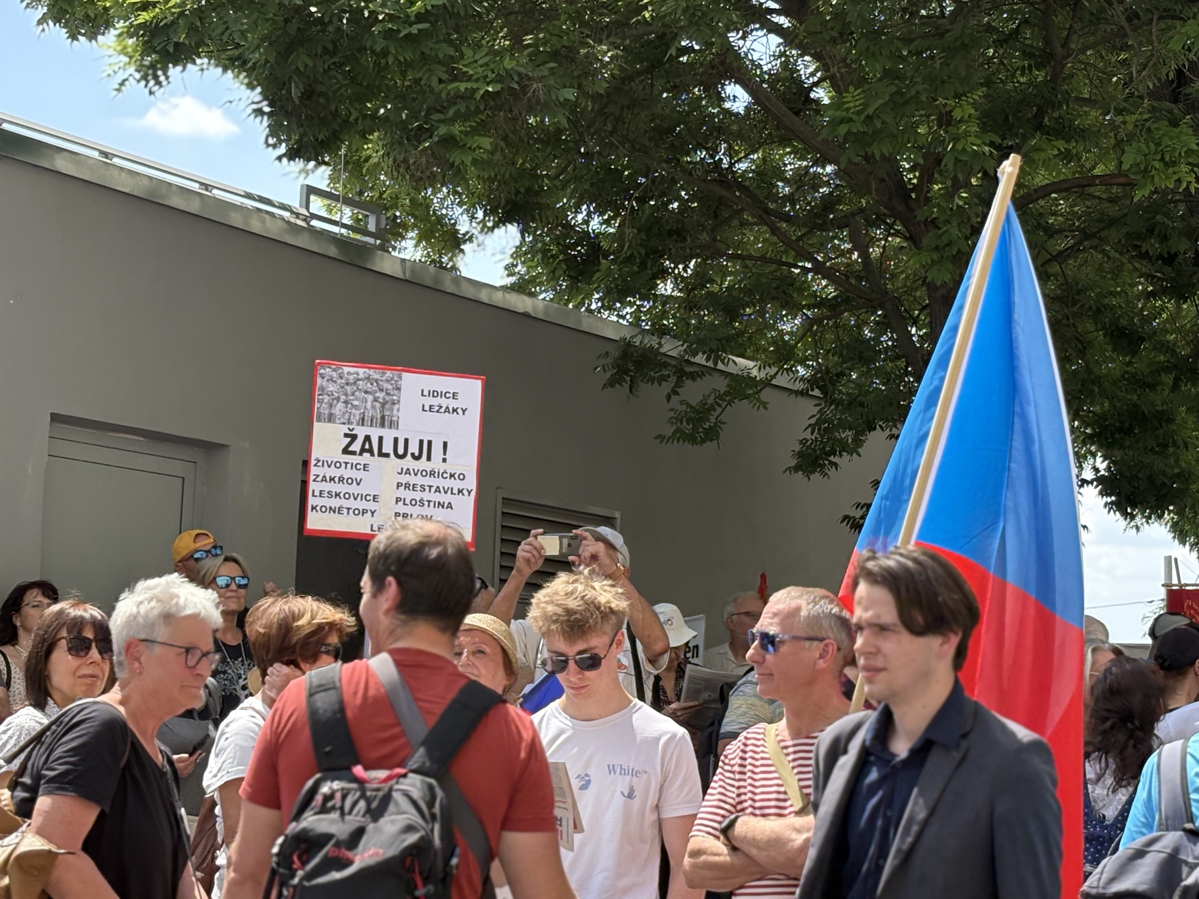 FOTO: Husitský chorál a české vlajky. Brnem prošel protest proti sudetským Němcům