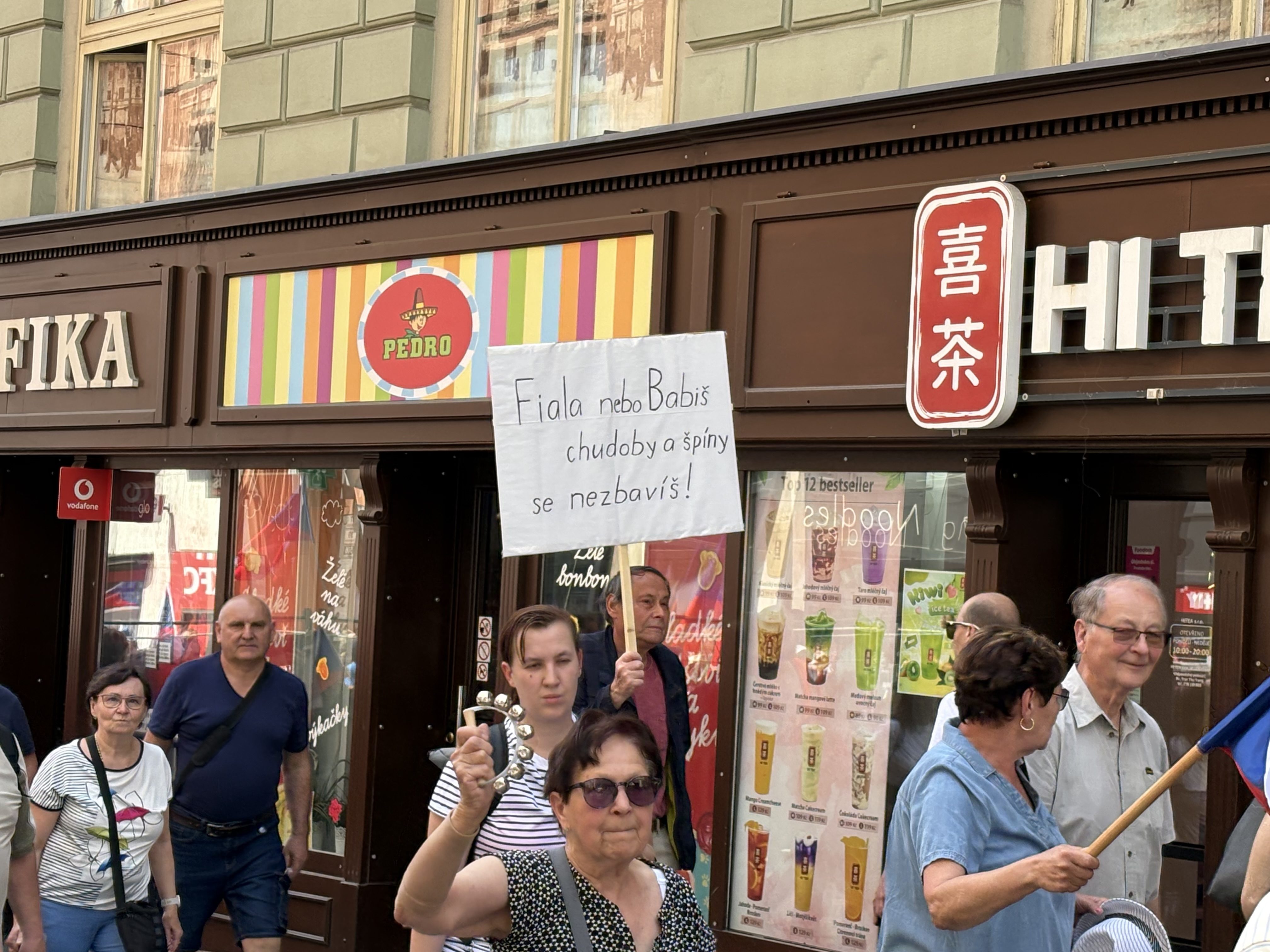 FOTO: Husitský chorál a české vlajky. Brnem prošel protest proti sudetským Němcům