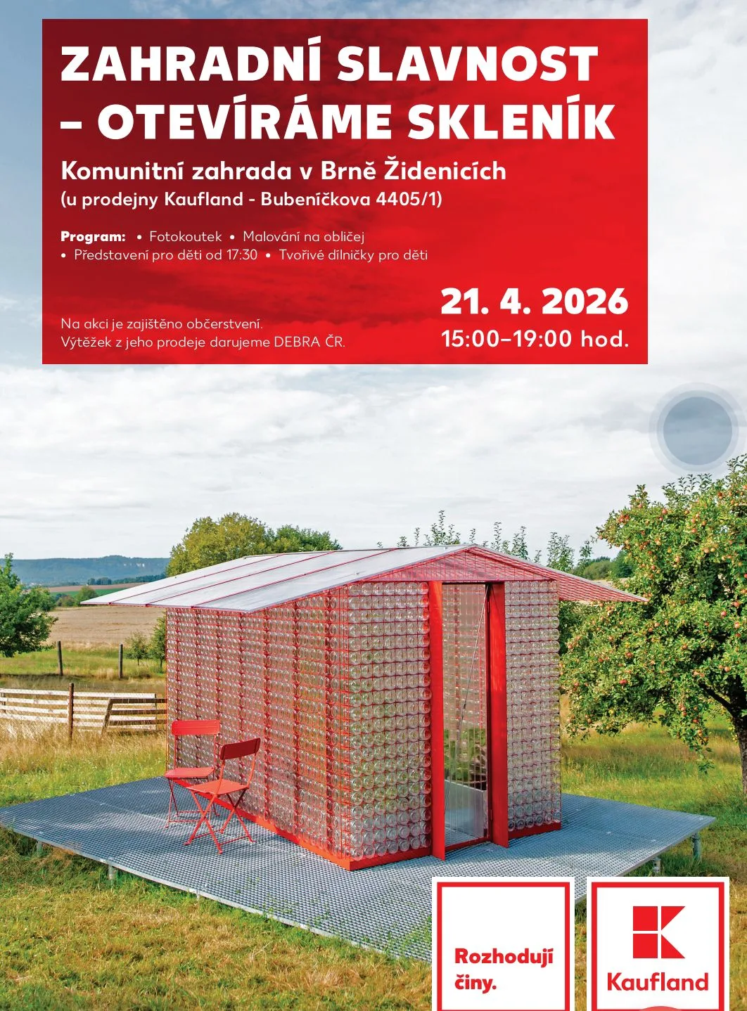 Zahradní slavnost v komunitní zahradě Židenice - otevření skleníku z Designbloku