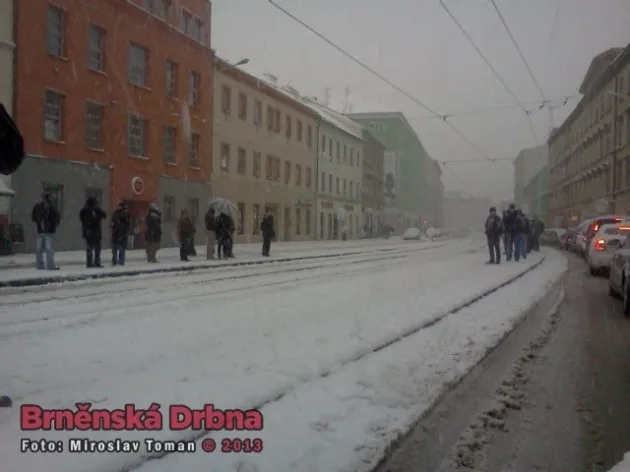 V minulém týdnu způsobil sníh kolaps brněnské dopravy