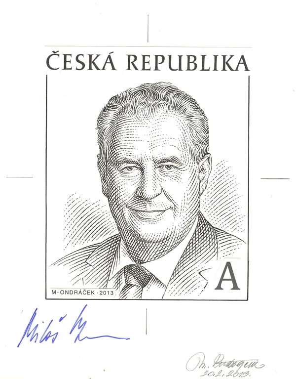Oficiální portrét přezidenta na známce, foto: Česká pošta