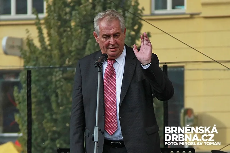 Miloš Zeman na náměstí Svobody, foto: Brněnská Drbna