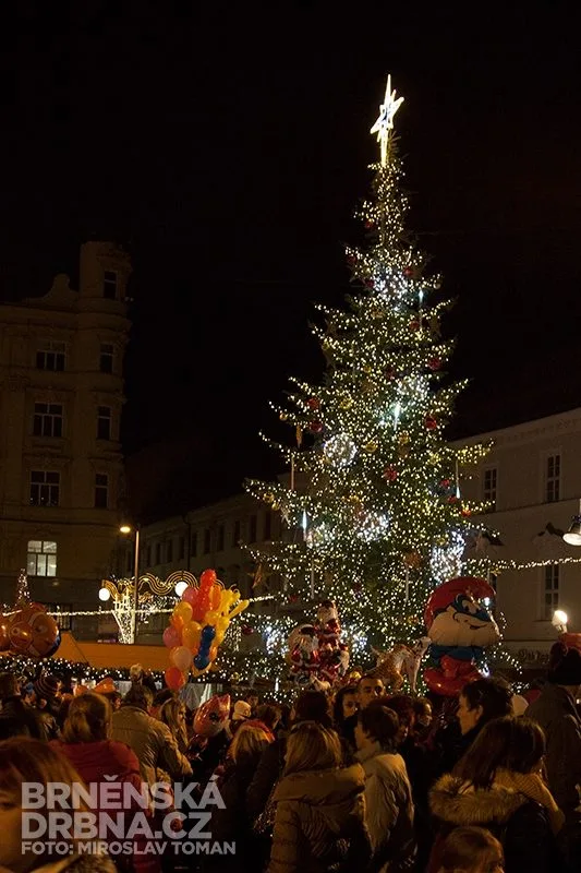 Vánoční jedle na náměstí Svobody, foto: Brněnská Drbna