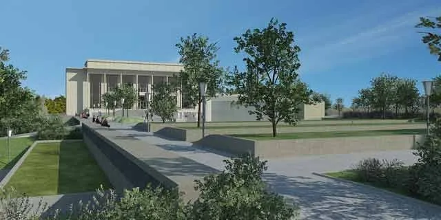 Budoucí podoba parku před Janáčkovým divadlem, vizualizace: Ateliér A3