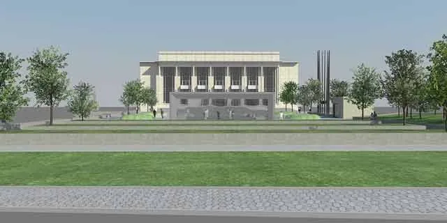Budoucí podoba parku před Janáčkovým divadlem, vizualizace: Ateliér A3
