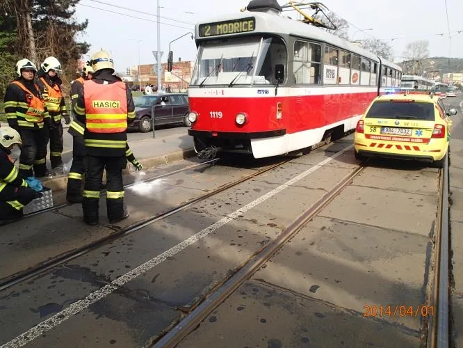 Řidička tramvaje už nedokázala nehodě zabránit, foto: Policie ČR
