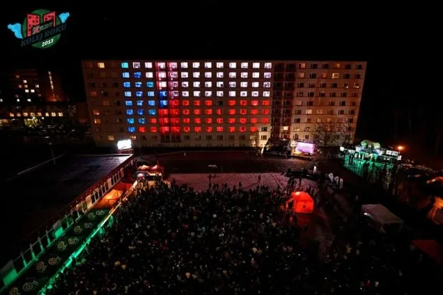 Light show na kolejích VUT v Brně, foto: kolejroku.cz