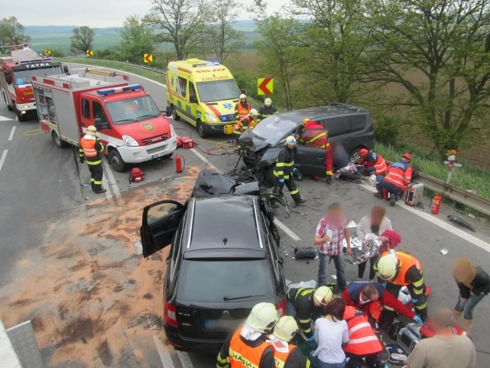 Nehoda u obce Krhov, foto: HZS JMK