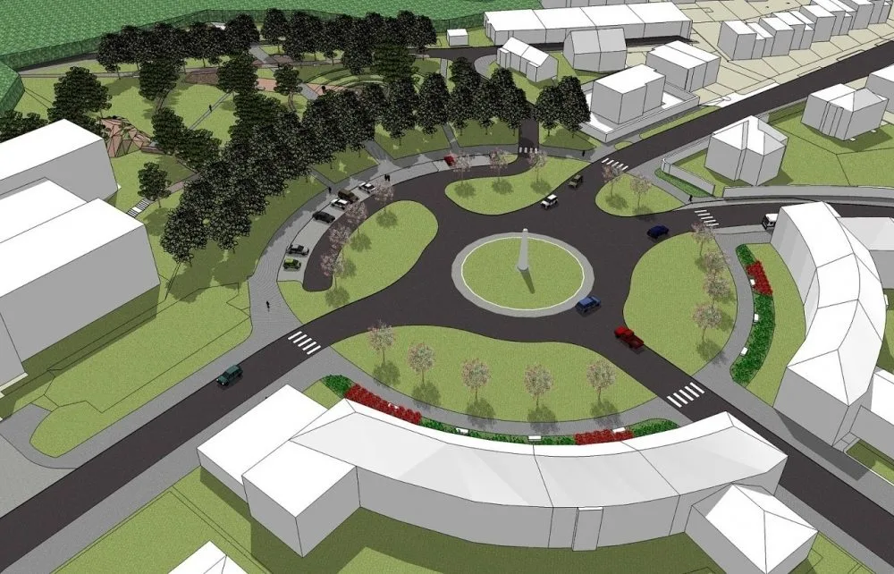 Vaňkovo náměstí se stane velkým kruhovým objezdem, vizualizace: P. P. Architects