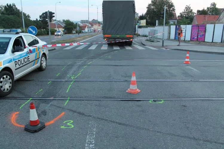 Místo nehody na křižovatce Táborské a Gajdošovy ulice, foto: Policie ČR