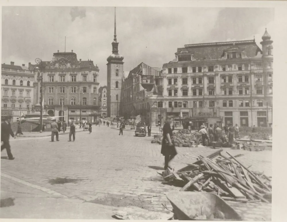 Následky bombardování centra Brna v roce 1944, Foto: archiv Muzea města Brna