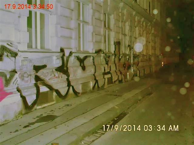 Graffiti, které vytvořil zadržený mladík, foto: Městská policie Brno