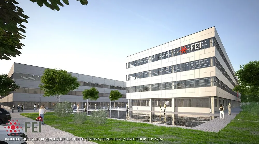 Moderní zázemí nové továrny FEI v Brně