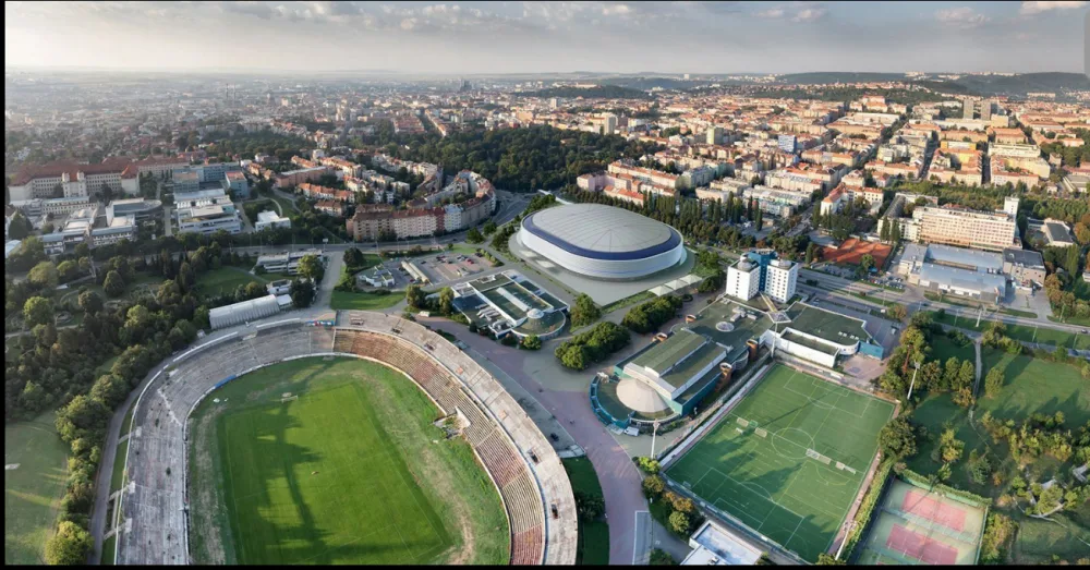 Studie nového hokejového stadionu za Lužánkami projektantské firmy A PLUS