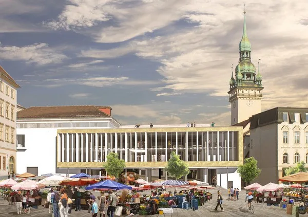 Stavba budovy tržnice na Zelném trhu byla pozastavena