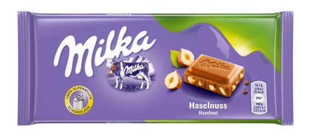 Milka s lískovými oříšky, Zdroj: Mondelez Czech Republic