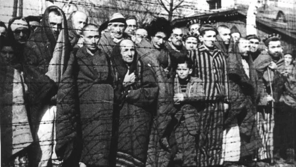 Nacistický koncentrační tábor Osvětim. Fotografie z roku 1945, Zdroj: Auschwitz