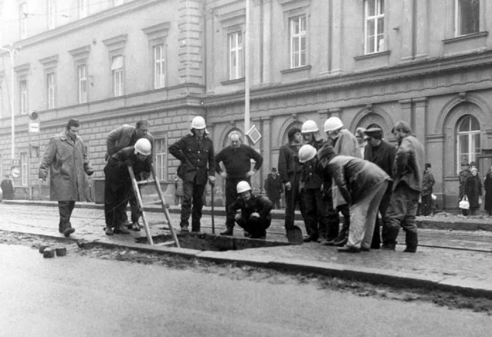 Propadlá zem na Pekařské, zdroj: Encyklopedia Brna