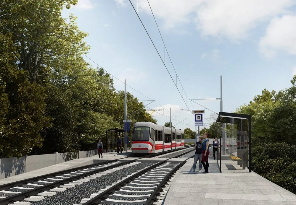 Vizualizace tramvajové tratě do Líšně