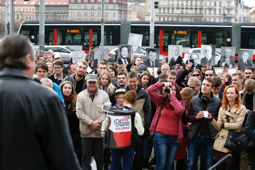 Z natáčení Prezidenta Blaníka