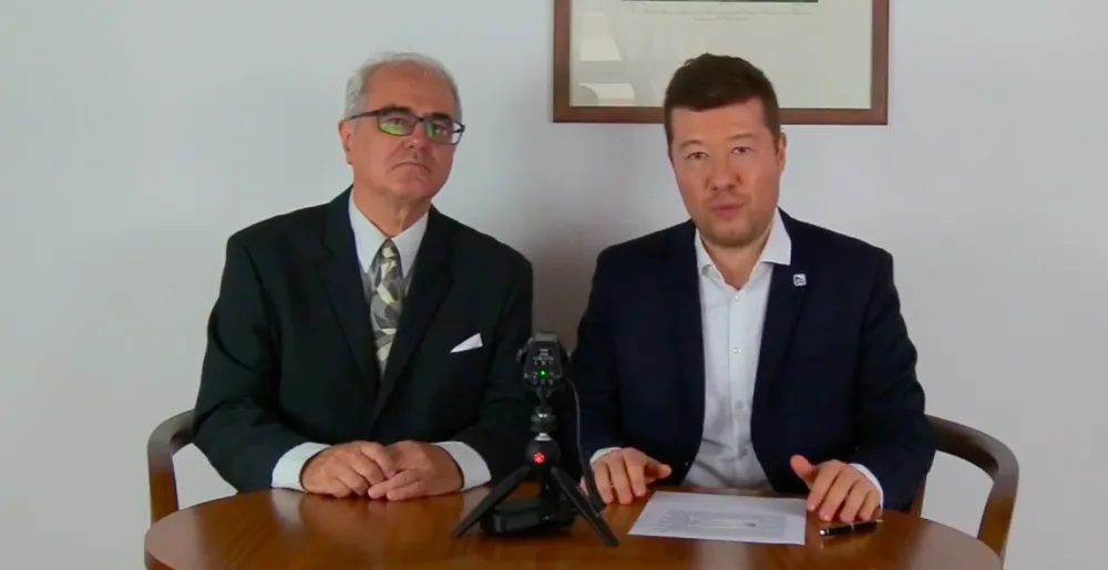 Lubomír Pána a Tomio Okamura