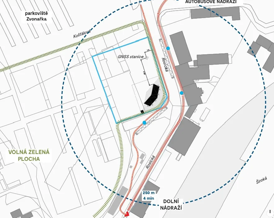 Autobusová zastávka se na dolním nádraží posunula blíže cestujícím. Vznikne zde i parkoviště a odpočinková zóna