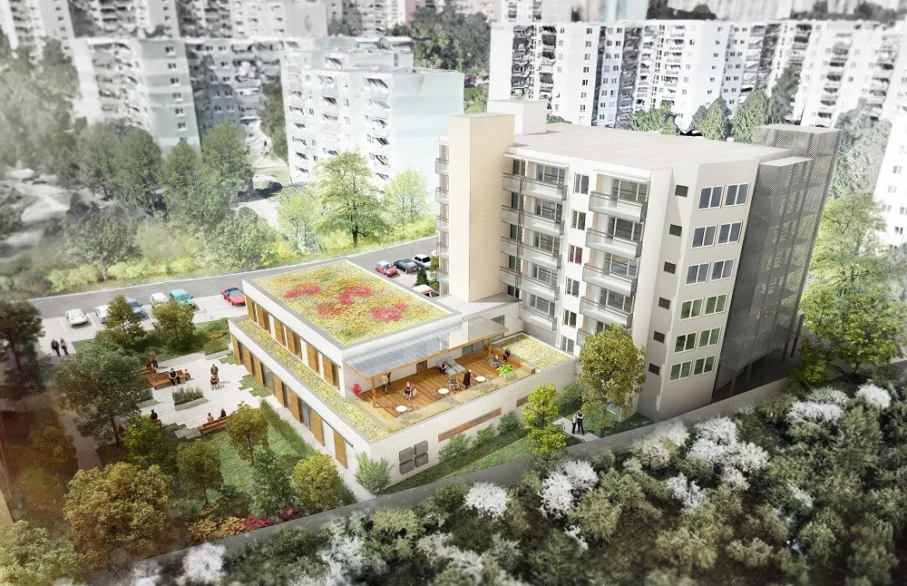 Vizualizace nové přístavby Domova pro seniory Kosmonautů