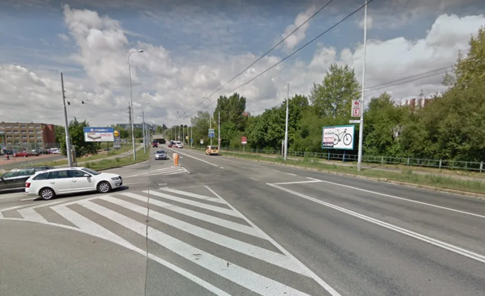 Křižovatka ulice Trnkova a Novolíšeňská