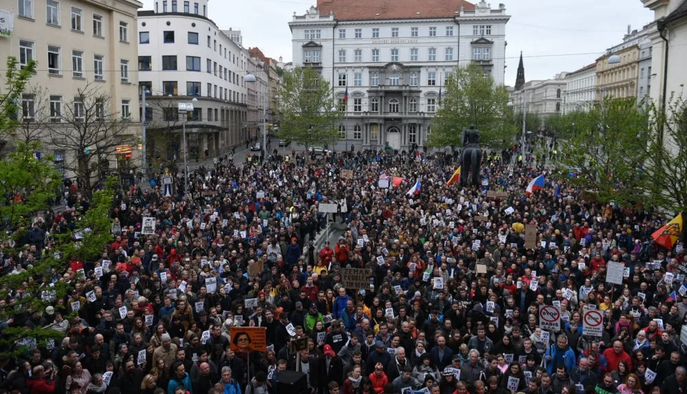 Demonstrace na Moravském náměstí