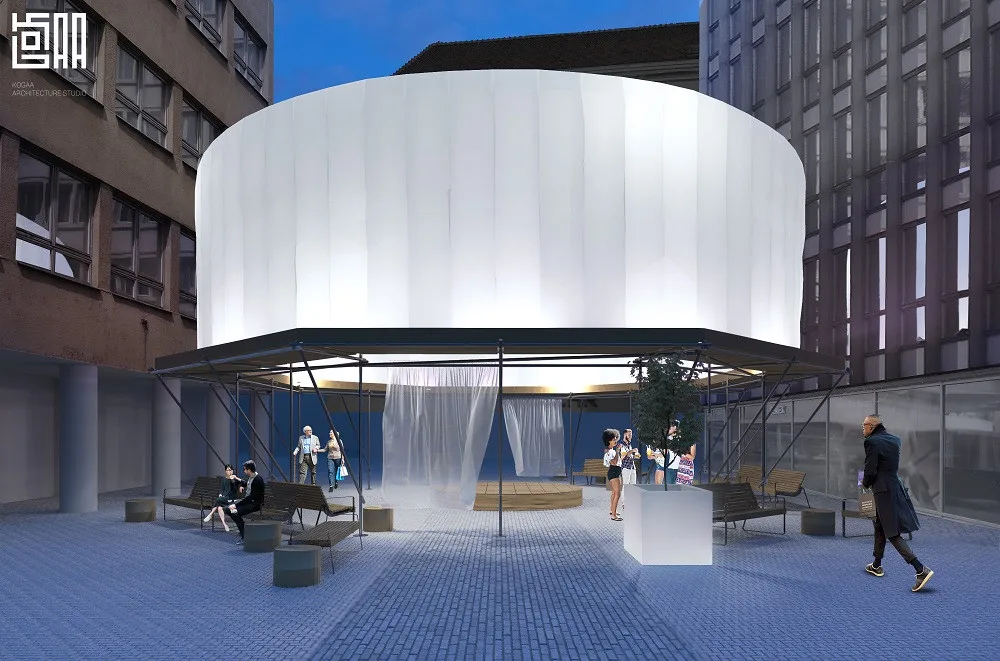 Architektonická instalace na Pohořelci