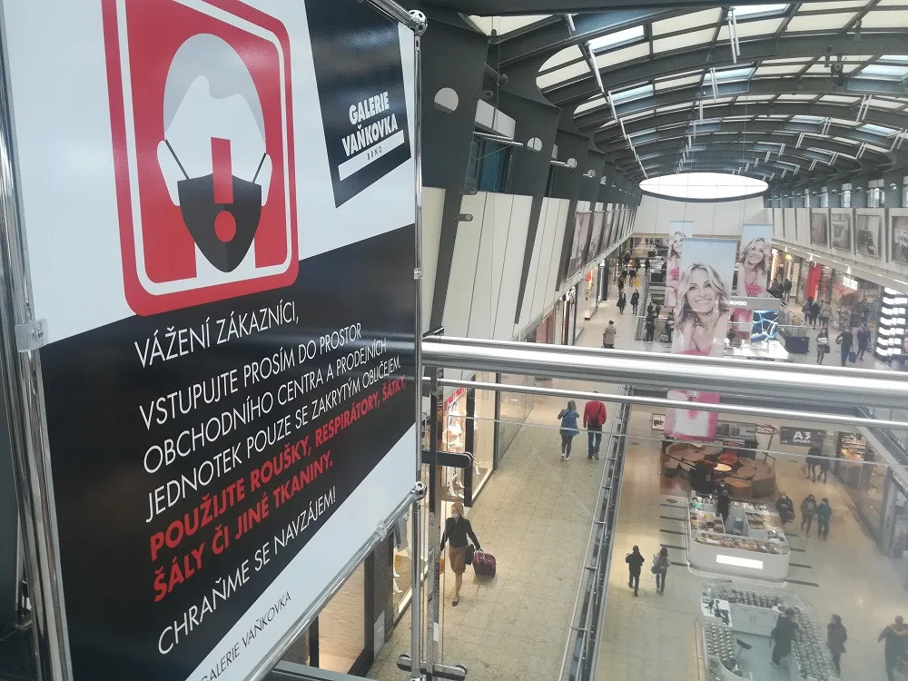 Informační cedule v Galerii Vaňkovka