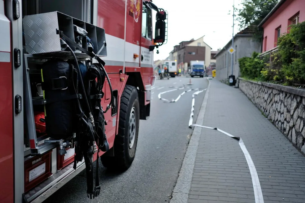 FOTO: Únik plynu uzavřel brněnskou Belcrediho ulici