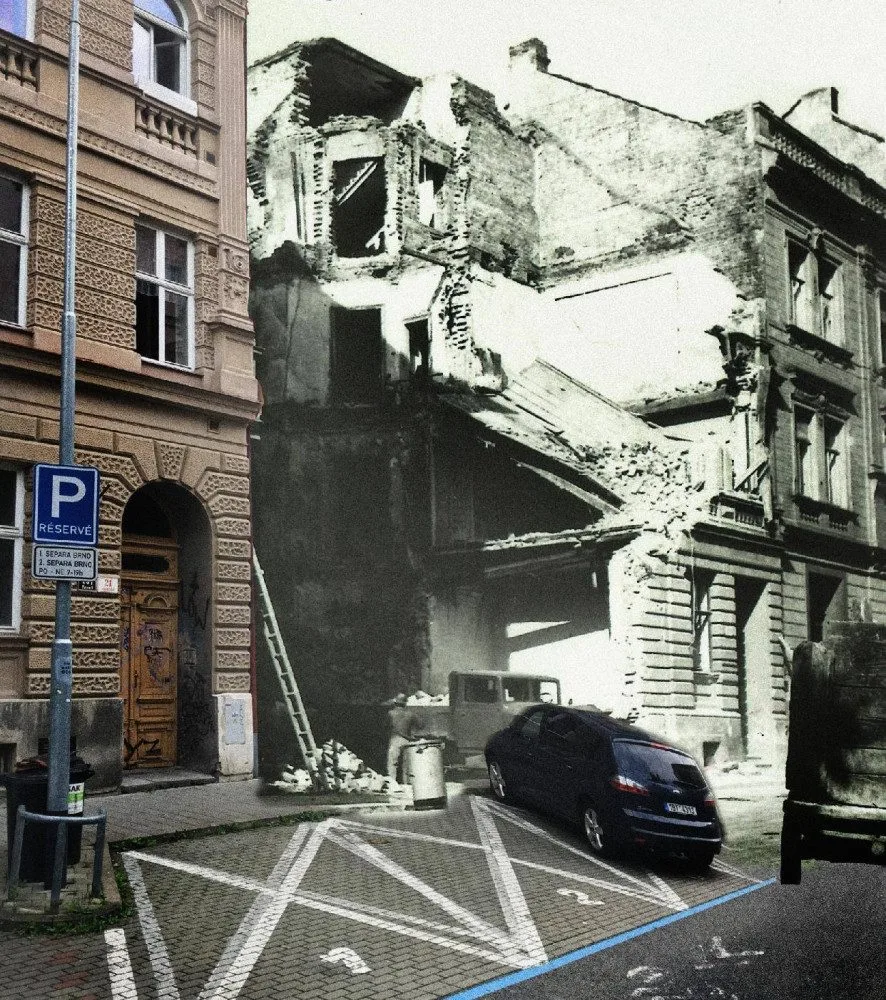 FOTO: Nebe se zatáhlo a město začalo hořet. Přesně před 76 začalo bombardování Brna spojeneckými vojsky