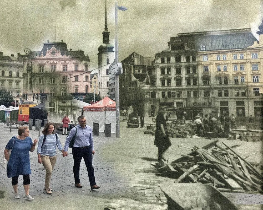 FOTO: Nebe se zatáhlo a město začalo hořet. Přesně před 76 začalo bombardování Brna spojeneckými vojsky