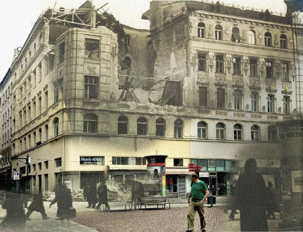 FOTO: Nebe se zatáhlo a město začalo hořet. Přesně před 76 začalo bombardování Brna spojeneckými vojsky