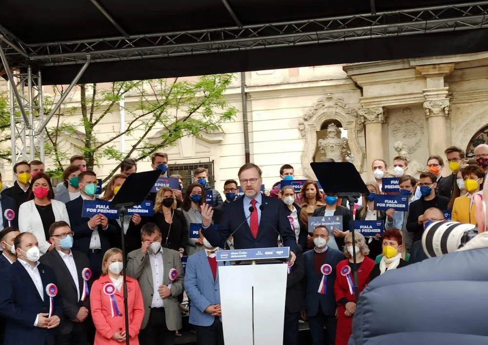 Koalice Spolu zahájila brněnskou kampaň, počasí politikům nepřálo