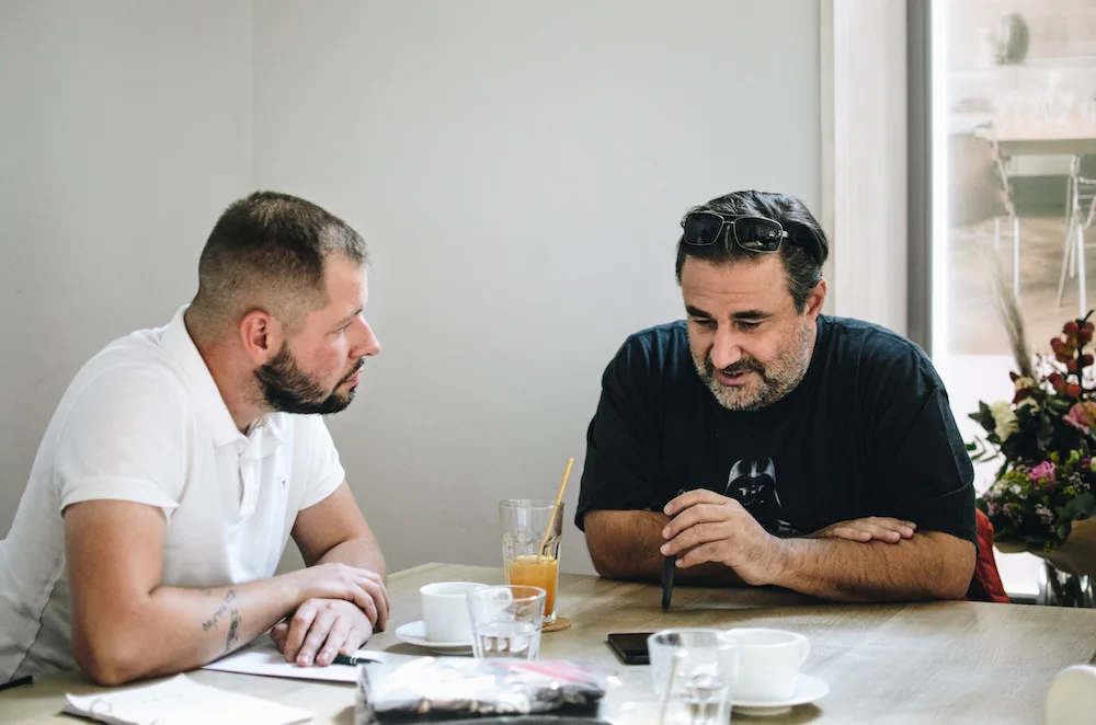 Novinář MIchael Daněk a Petros Michopulosov