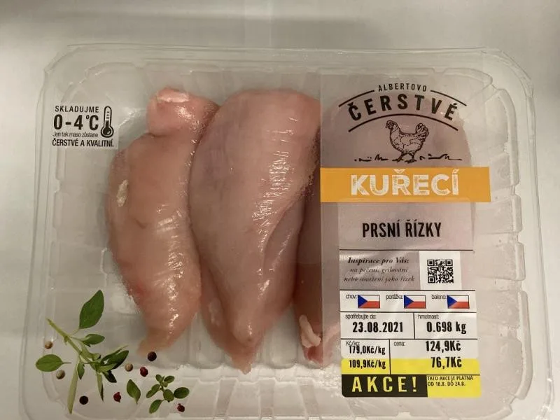 Řízky obsahující salmonelu.