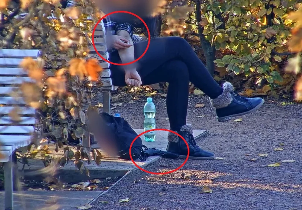 Feťačka v Denisových sadech měla u nohou zbraň