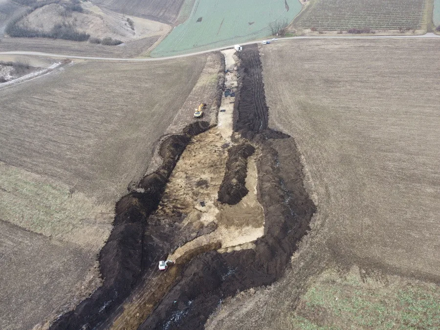 Pohled na pracoviště archeologů