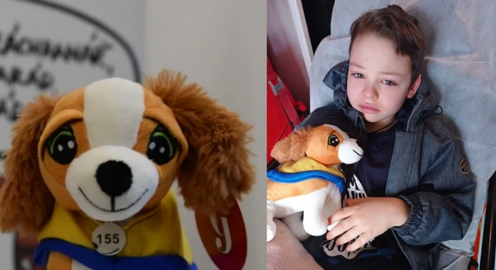 Plyšový záchranář Defík pomáhá malým pacientům z Ukrajiny
