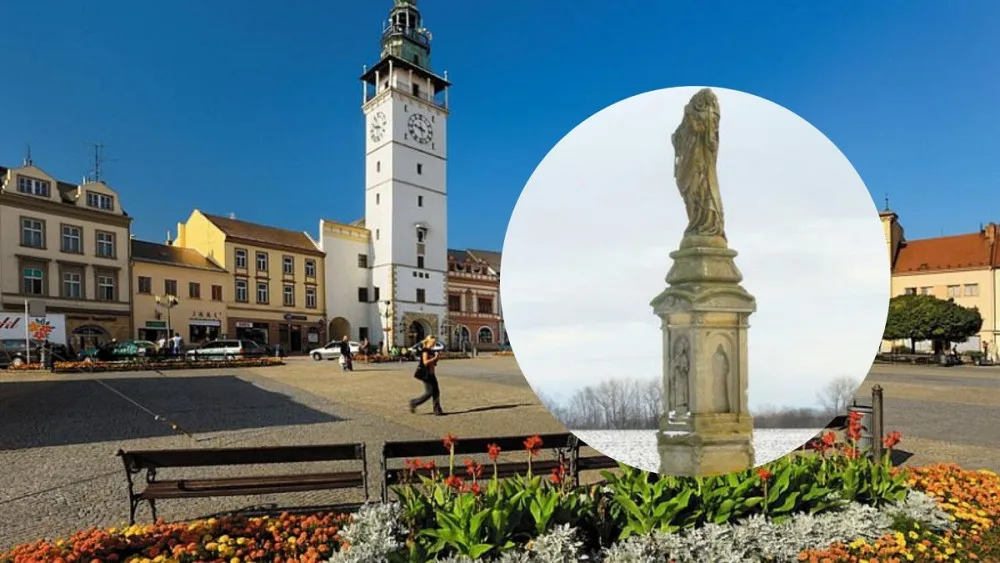 Stopy po kulkách i uražené hlavy. Poškozená socha z Vyškovska se dočká opravy