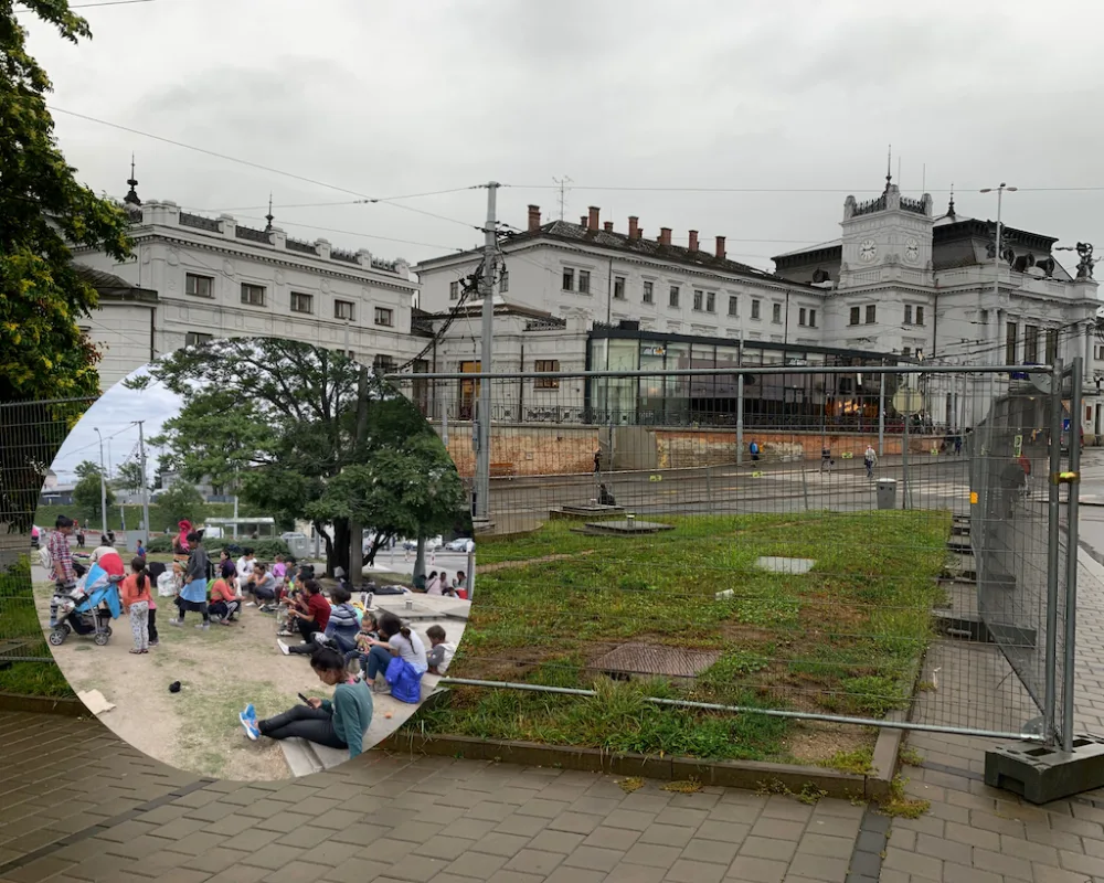 Brno týdny střeží plotem plácek u nádraží před ukrajinskými Romy, kteří odjeli