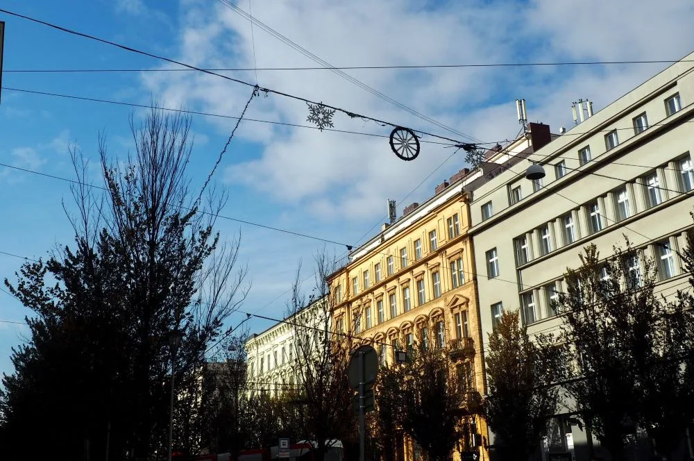 Brno se obléká do vánočního. Ulice města zaplavily girlandy ve tvaru sněhových vloček
