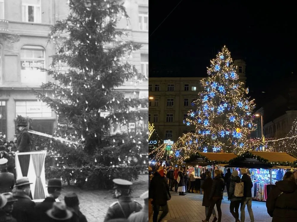 První vánoční strom v Československu se rozsvítil v Brně. Tradice začala záchranou opuštěné holčičky