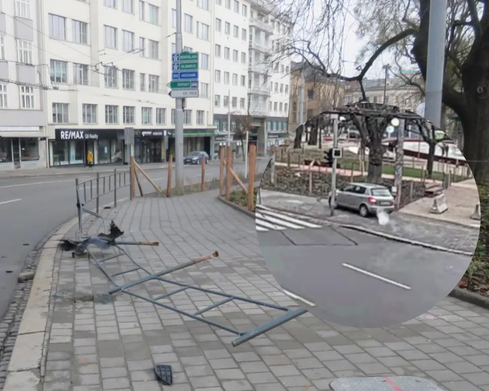 Opilý mladík předvedl zběsilou jízdu v centru Brna. Ničil auta, zábradlí a mířil na vánoční trhy