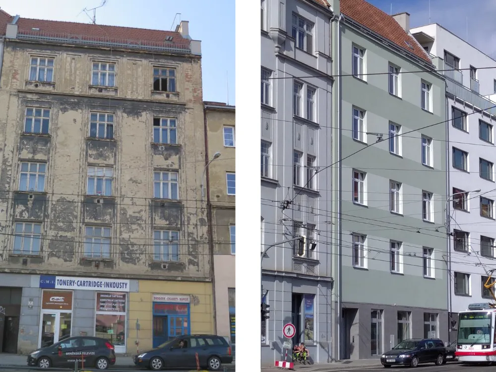 Dům ve Vranovské je po rekonstrukci. Přibylo mu patro navíc a je bezbariérový