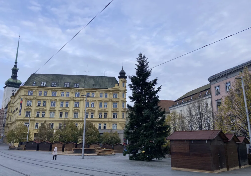 Brno se dočkalo. Na náměstí Svobody lidé obdivují vánoční jedli